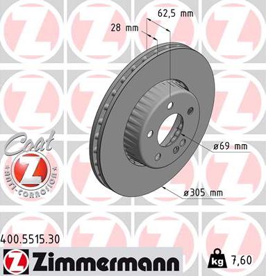 Zimmermann 400.5515.30 - Jarrulevy inparts.fi