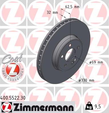 Zimmermann 400.5522.30 - Jarrulevy inparts.fi