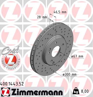 Zimmermann 400.1443.52 - Jarrulevy inparts.fi