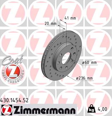 Zimmermann 430.1454.52 - Jarrulevy inparts.fi