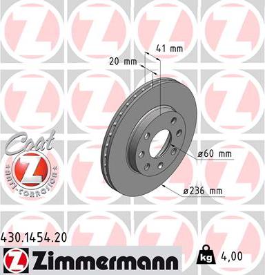 Zimmermann 430.1454.20 - Jarrulevy inparts.fi