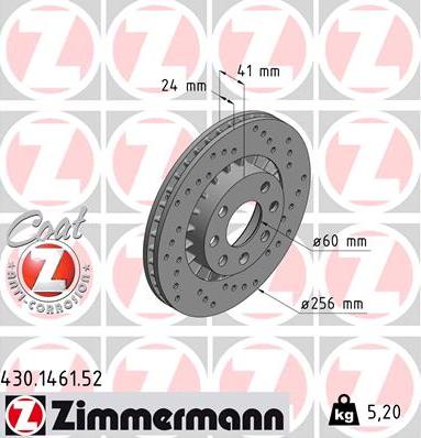 Zimmermann 430.1461.52 - Jarrulevy inparts.fi