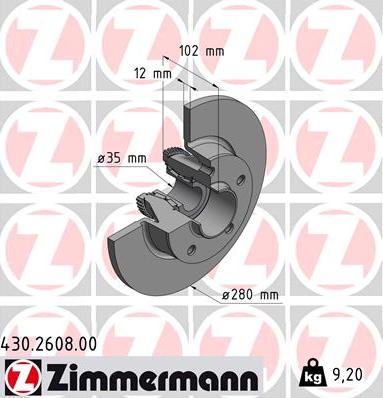 Zimmermann 430.2608.00 - Jarrulevy inparts.fi