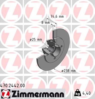 Zimmermann 470.2442.00 - Jarrulevy inparts.fi