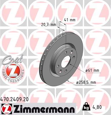 Zimmermann 470.2409.20 - Jarrulevy inparts.fi