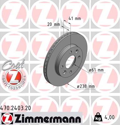 Zimmermann 470.2403.20 - Jarrulevy inparts.fi