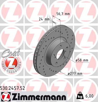 Zimmermann 530.2457.52 - Jarrulevy inparts.fi