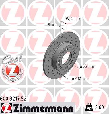 Zimmermann 600.3217.52 - Jarrulevy inparts.fi