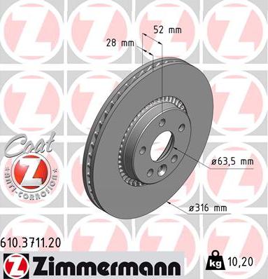 Zimmermann 610.3711.20 - Jarrulevy inparts.fi