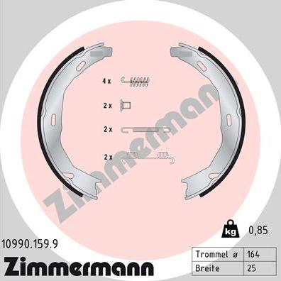 Zimmermann 10990.159.9 - Jarrukenkäsarja, seisontajarru inparts.fi