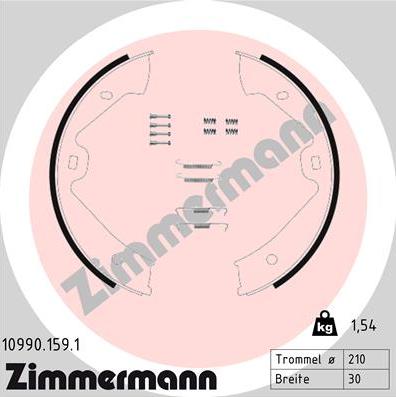 Zimmermann 10990.159.1 - Jarrukenkäsarja, seisontajarru inparts.fi