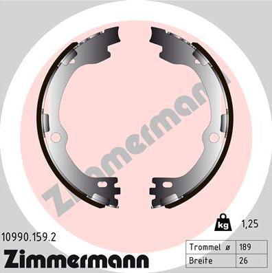 Zimmermann 10990.159.2 - Jarrukenkäsarja, seisontajarru inparts.fi