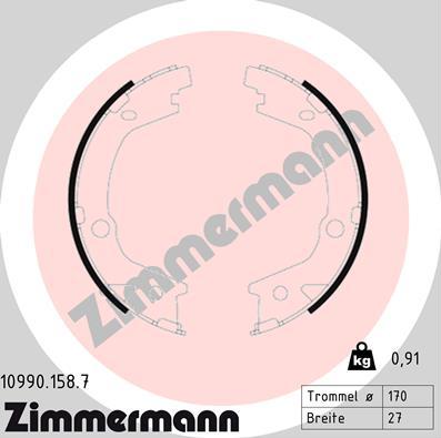 Zimmermann 10990.158.7 - Jarrukenkäsarja, seisontajarru inparts.fi