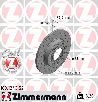 Zimmermann 100.1243.52 - Jarrulevy inparts.fi