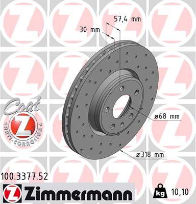 Zimmermann 100.3377.52 - Jarrulevy inparts.fi