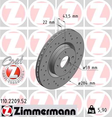 Zimmermann 110.2209.52 - Jarrulevy inparts.fi