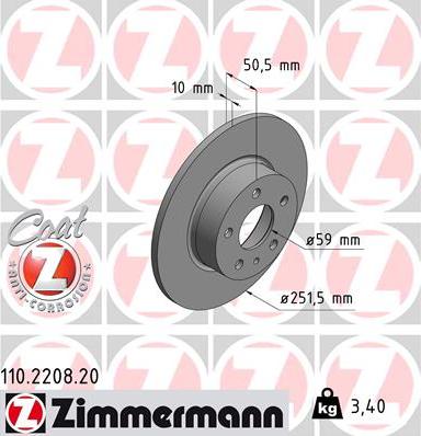 Zimmermann 110.2208.20 - Jarrulevy inparts.fi