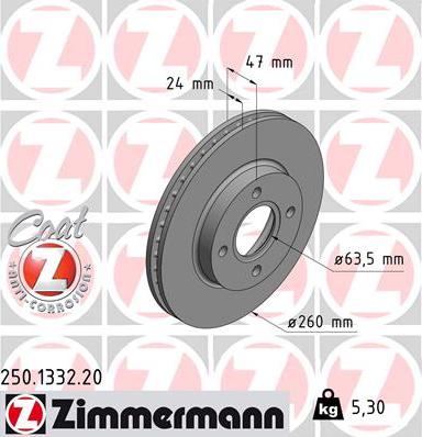 Zimmermann 250.1332.20 - Jarrulevy inparts.fi