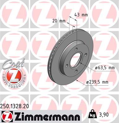 Zimmermann 250.1328.20 - Jarrulevy inparts.fi