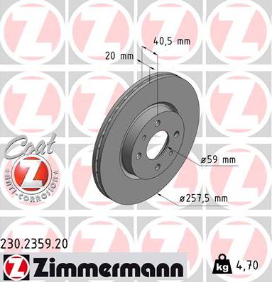 Zimmermann 230.2359.20 - Jarrulevy inparts.fi