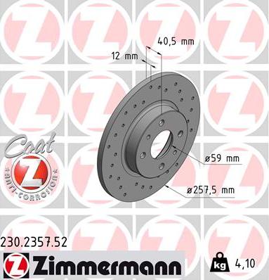 Zimmermann 230.2357.52 - Jarrulevy inparts.fi