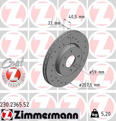 Zimmermann 230.2365.52 - Jarrulevy inparts.fi