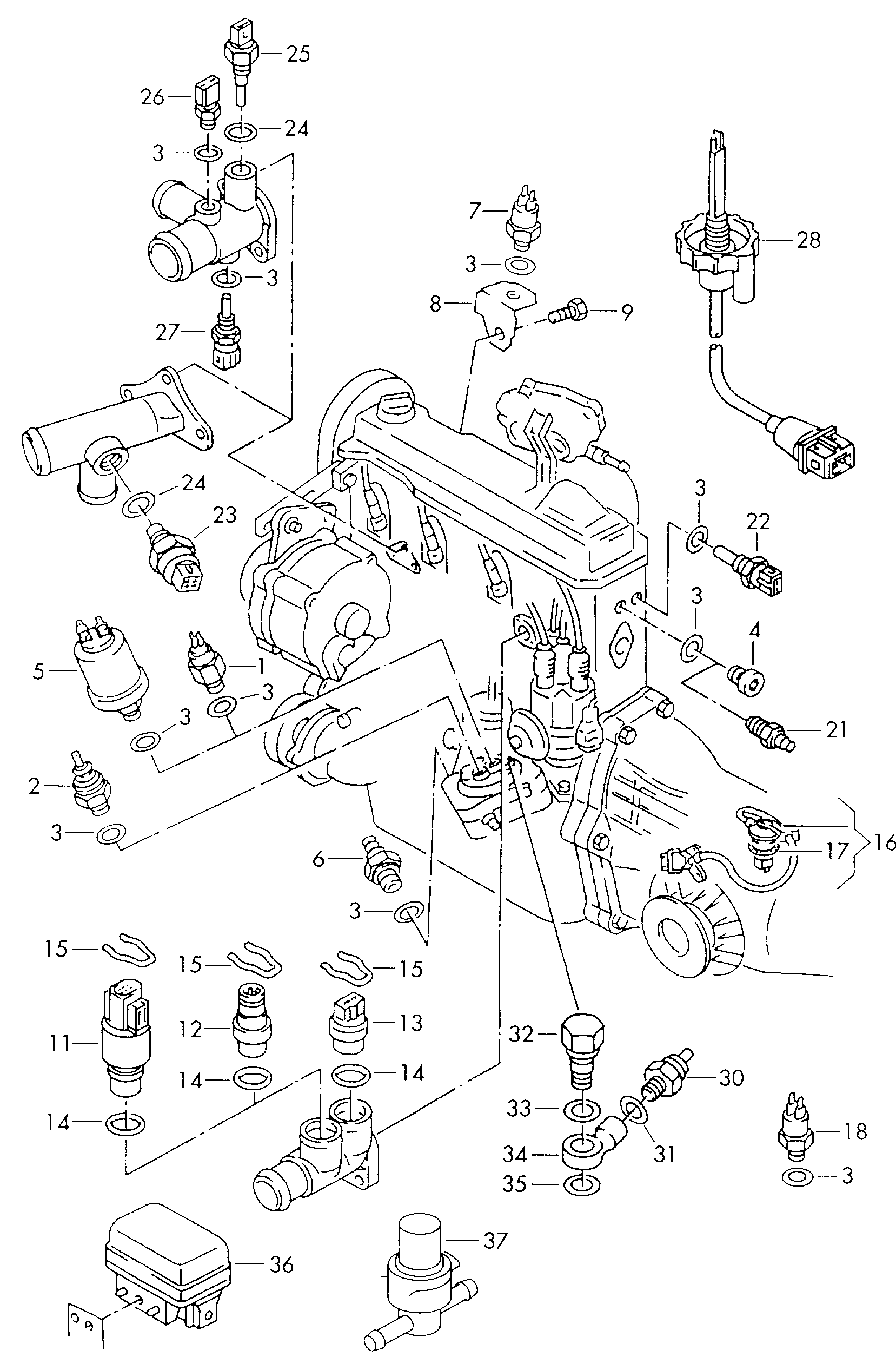 VAG 056 919 081 E - Tunnistin, öljynpaine inparts.fi