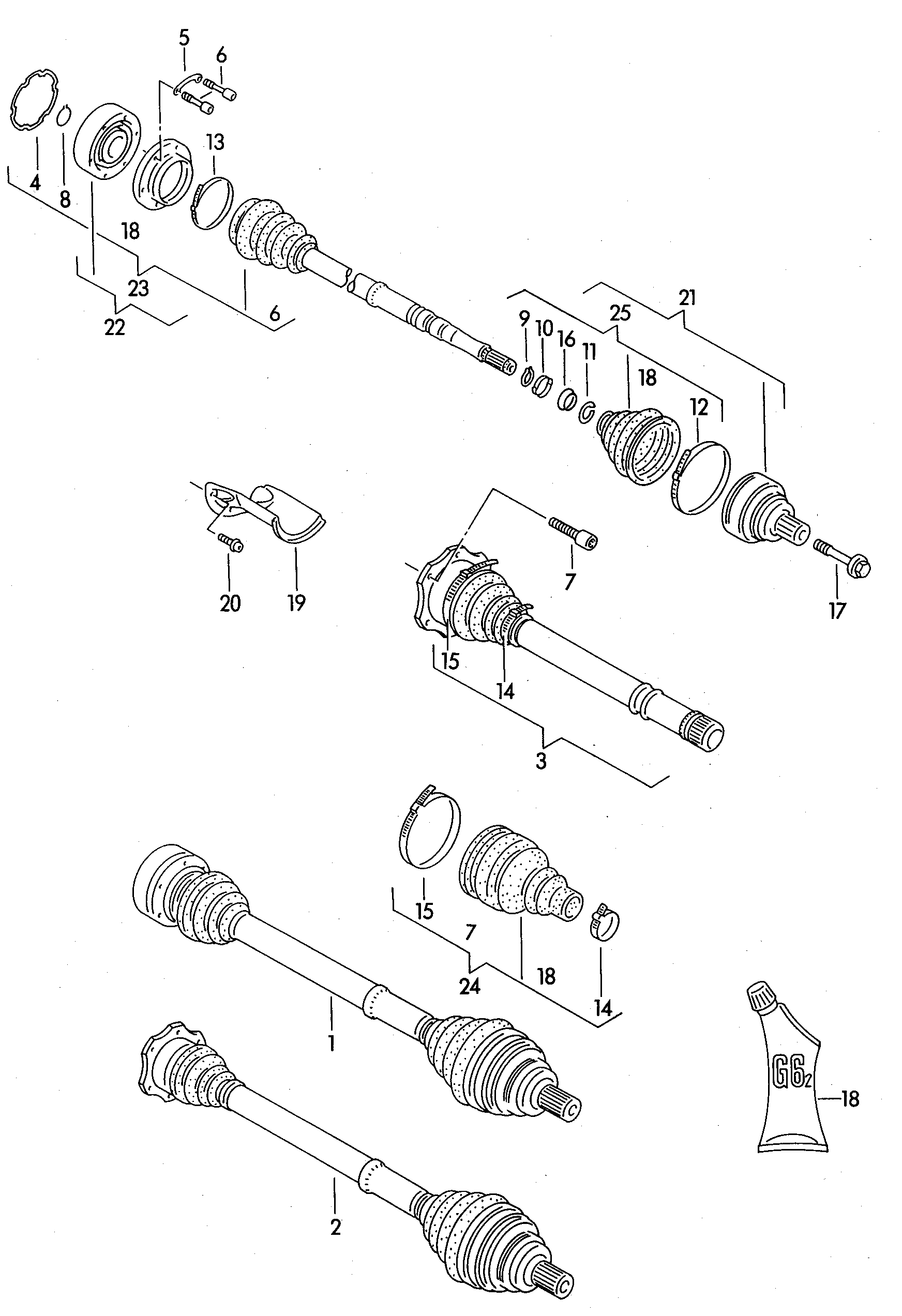 VAG 443 498 201 B - Paljekumi, vetoakseli inparts.fi