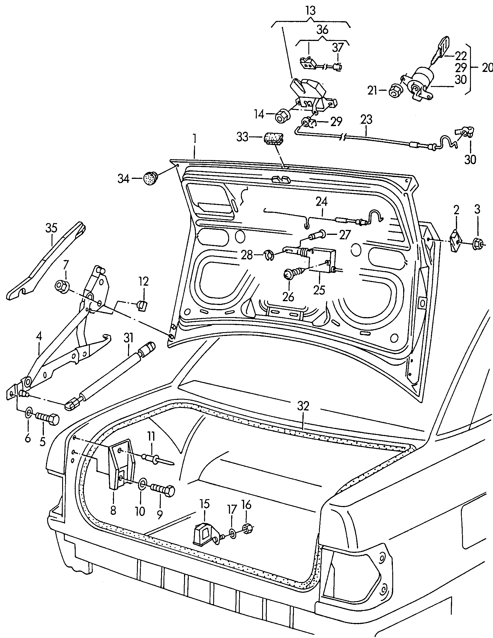 VAG 4A5 827 552 - Kaasujousi, tavaratila inparts.fi