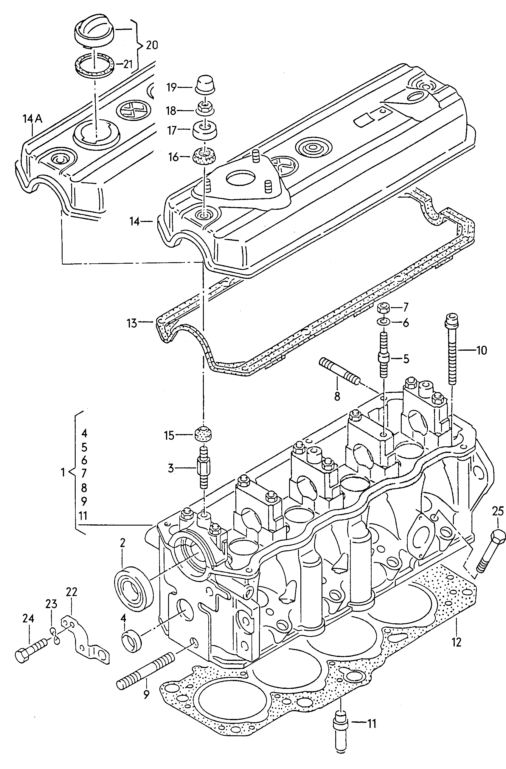 Skoda 028103265HX - Sylinterikansi inparts.fi