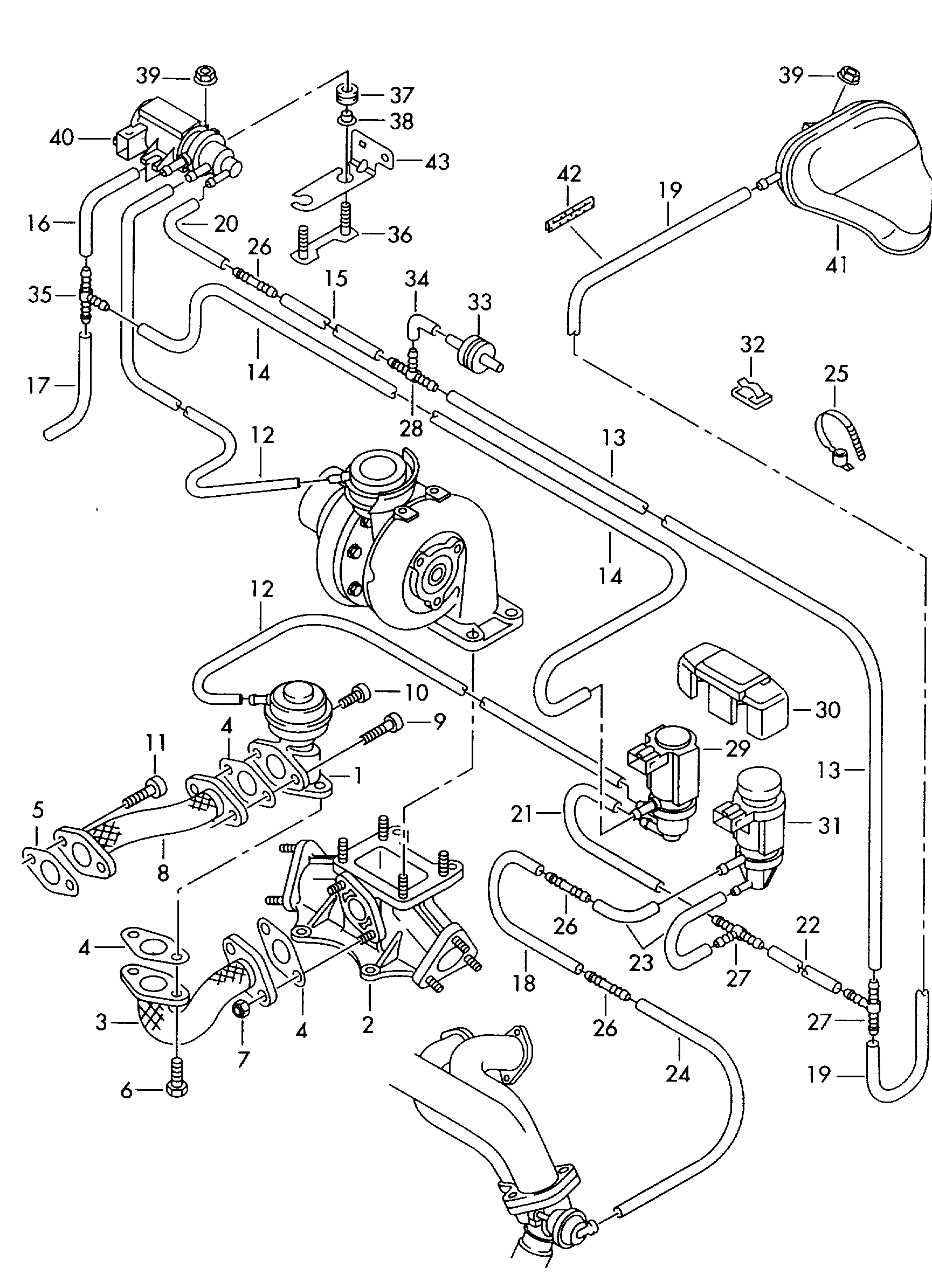 Seat 1J0 906 627 B - Paineenmuuntaja, imuputki inparts.fi