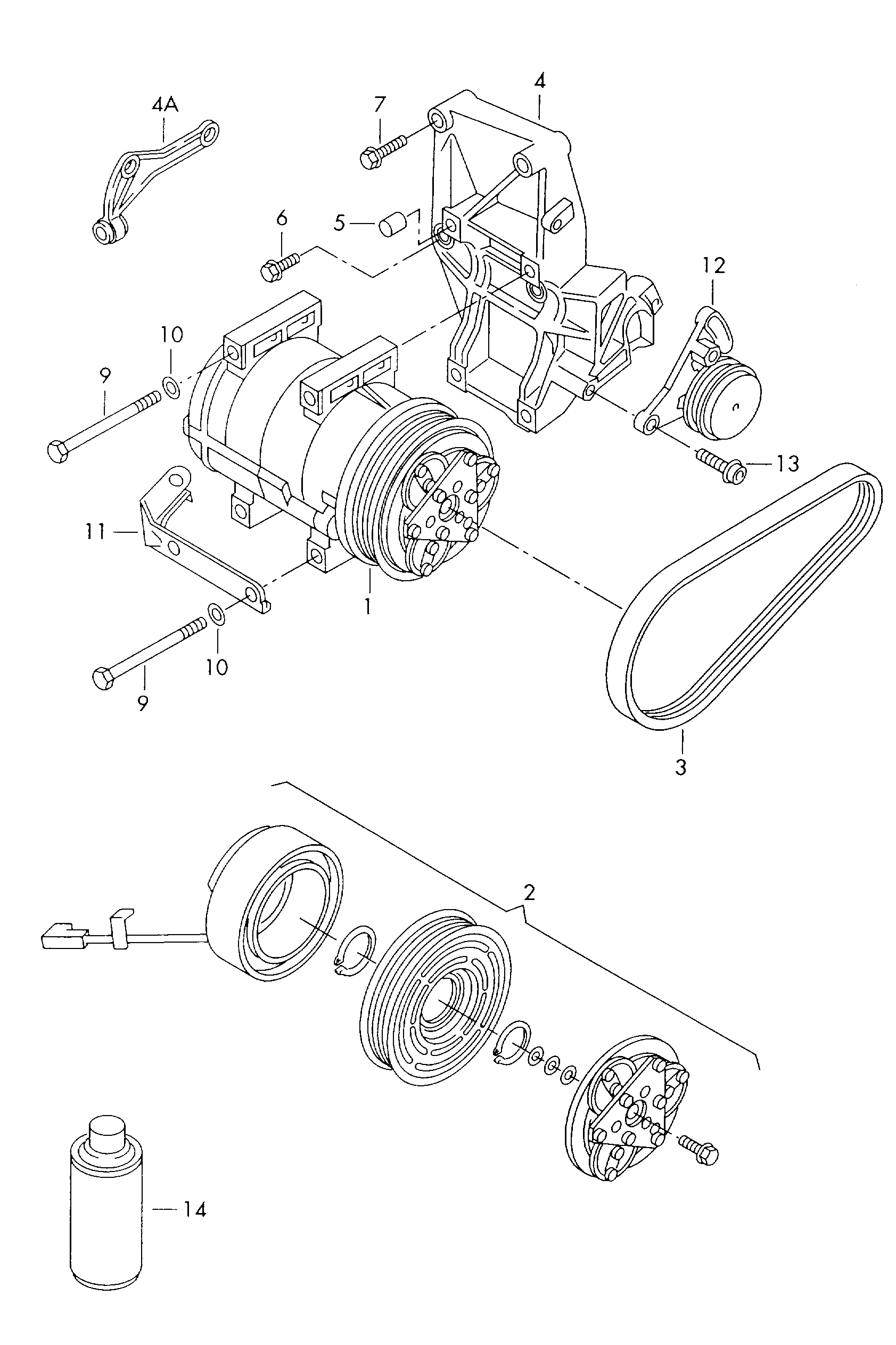 Seat 8D0 260 805J - Kompressori, ilmastointilaite inparts.fi