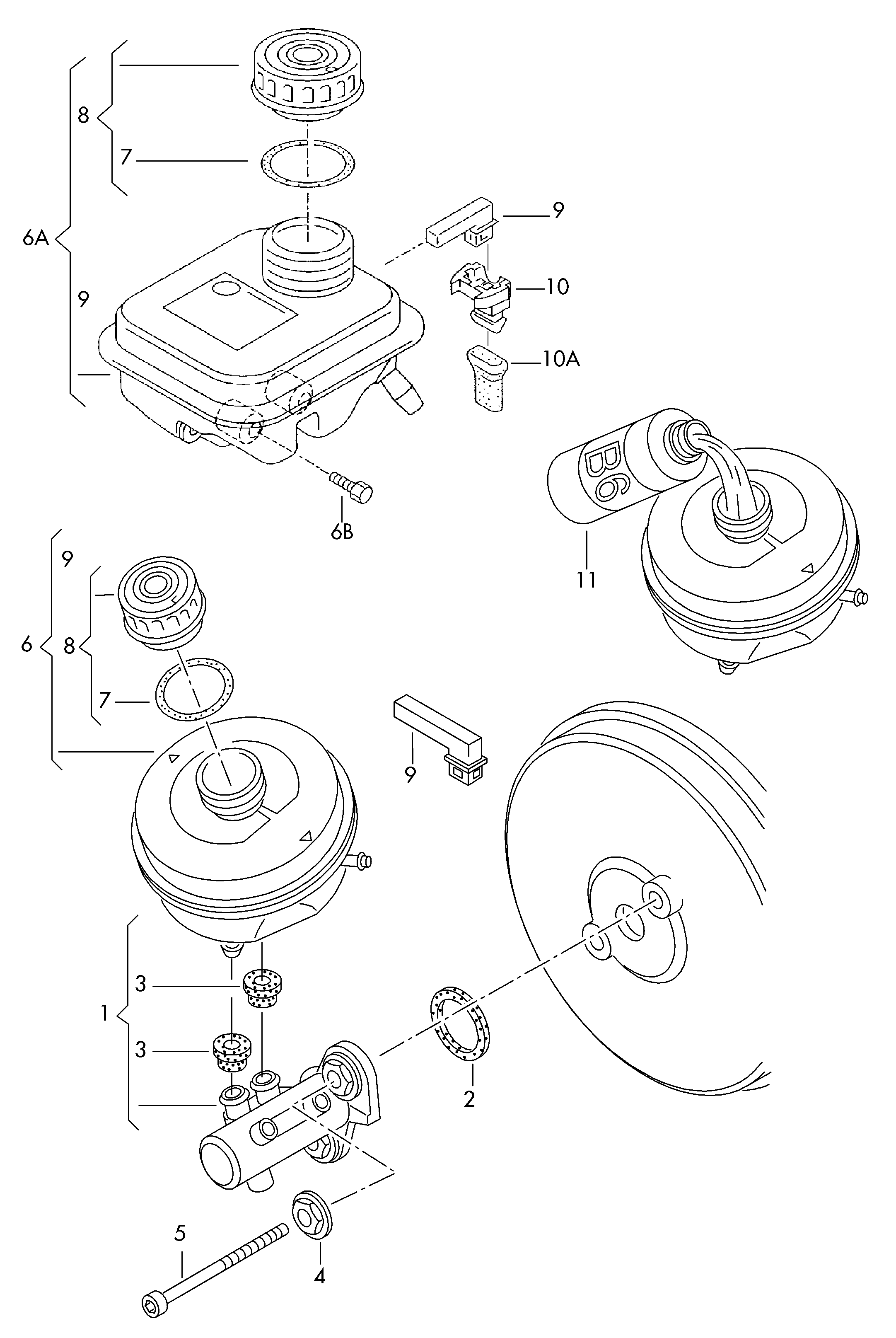 Seat 4D0 611 021 A - Jarrupääsylinteri inparts.fi