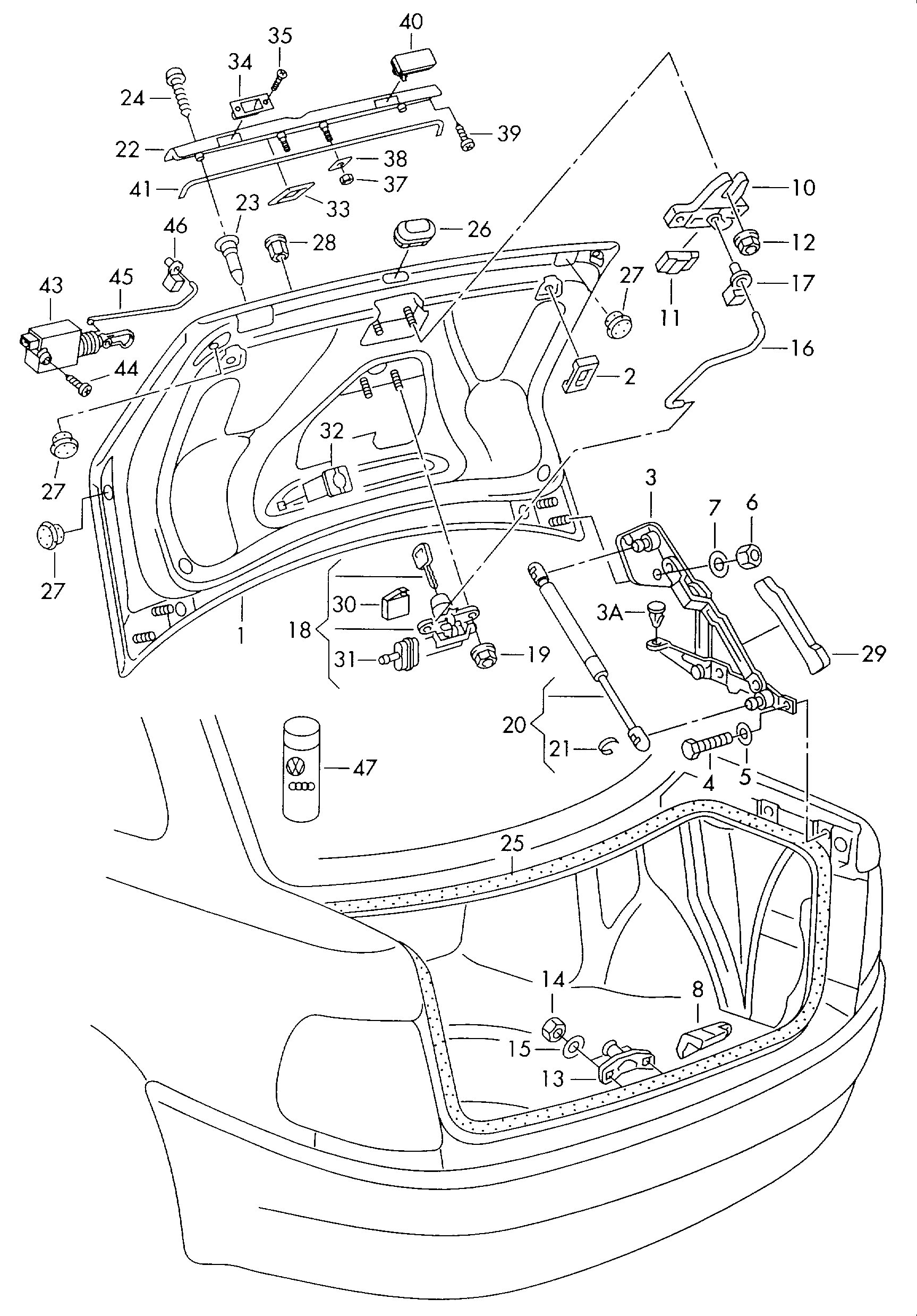 Seat 8D5 827 552 F - Kaasujousi, tavaratila inparts.fi