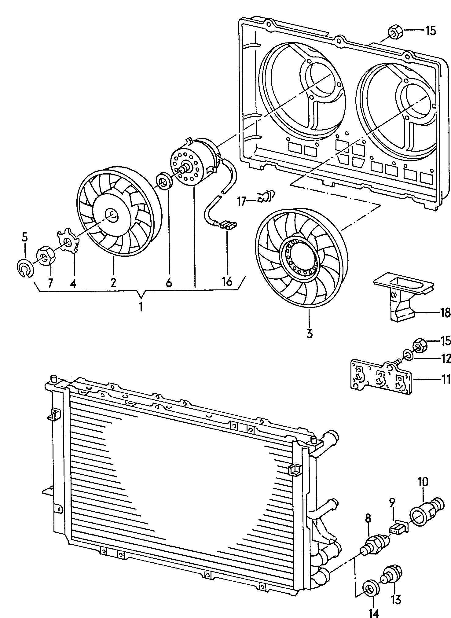 VAG 4A0 959 455 B - Tuuletin, moottorin jäähdytys inparts.fi