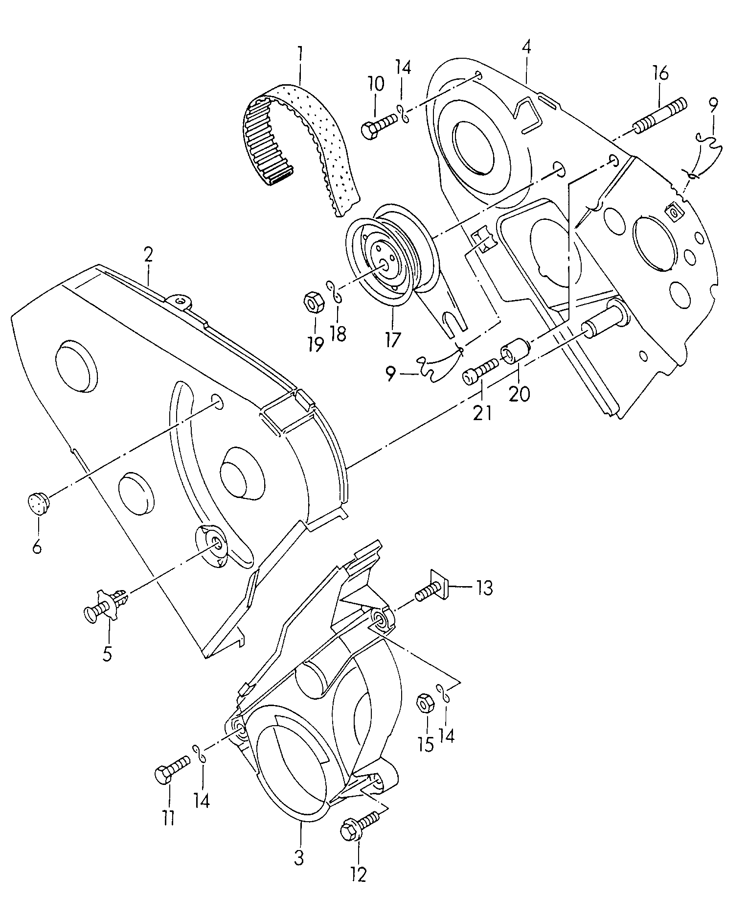 Skoda 028 109 243 F - Kiristysrulla, hammashihnat inparts.fi