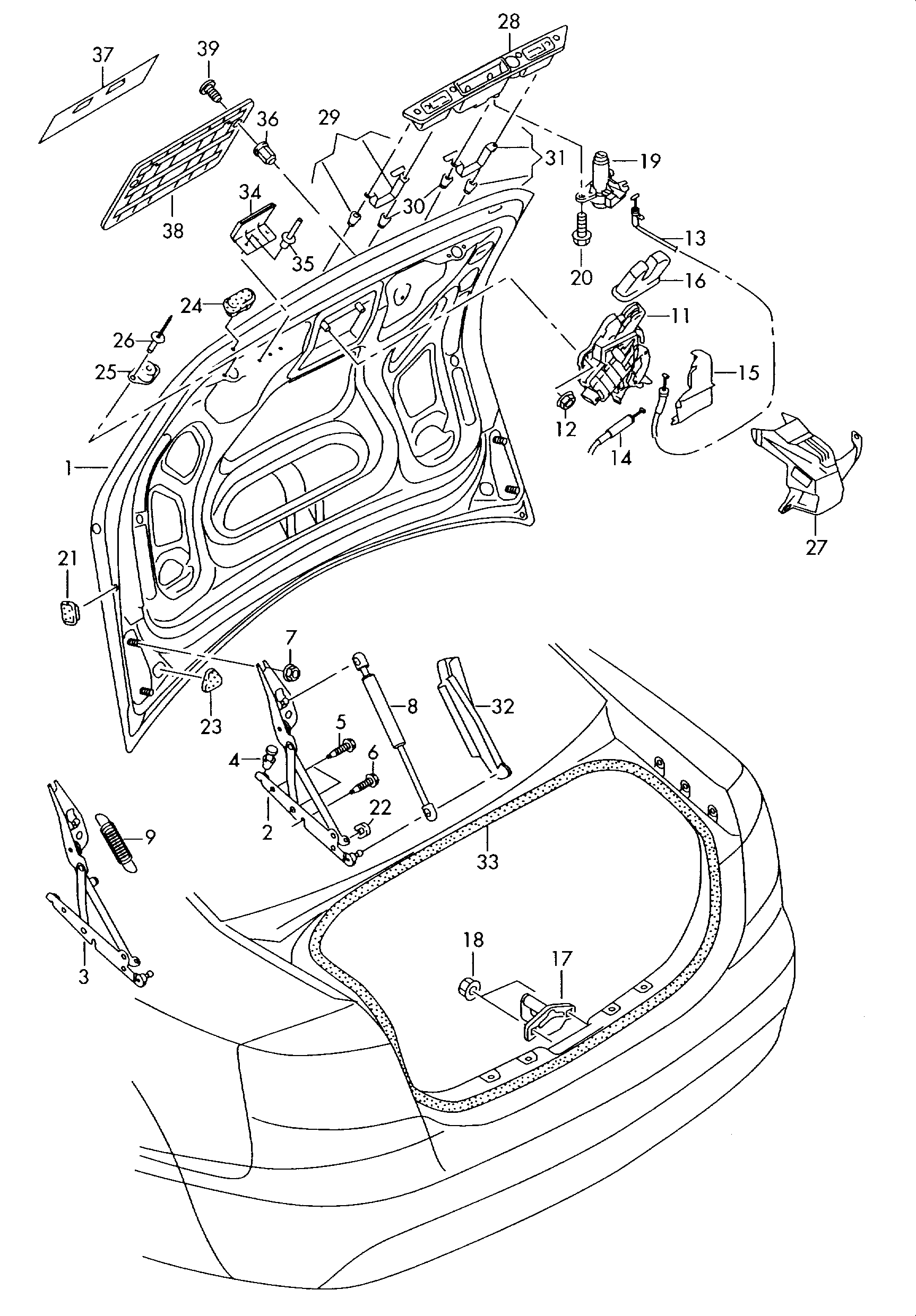 Seat 4F5 827 552 B - Kaasujousi, tavaratila inparts.fi