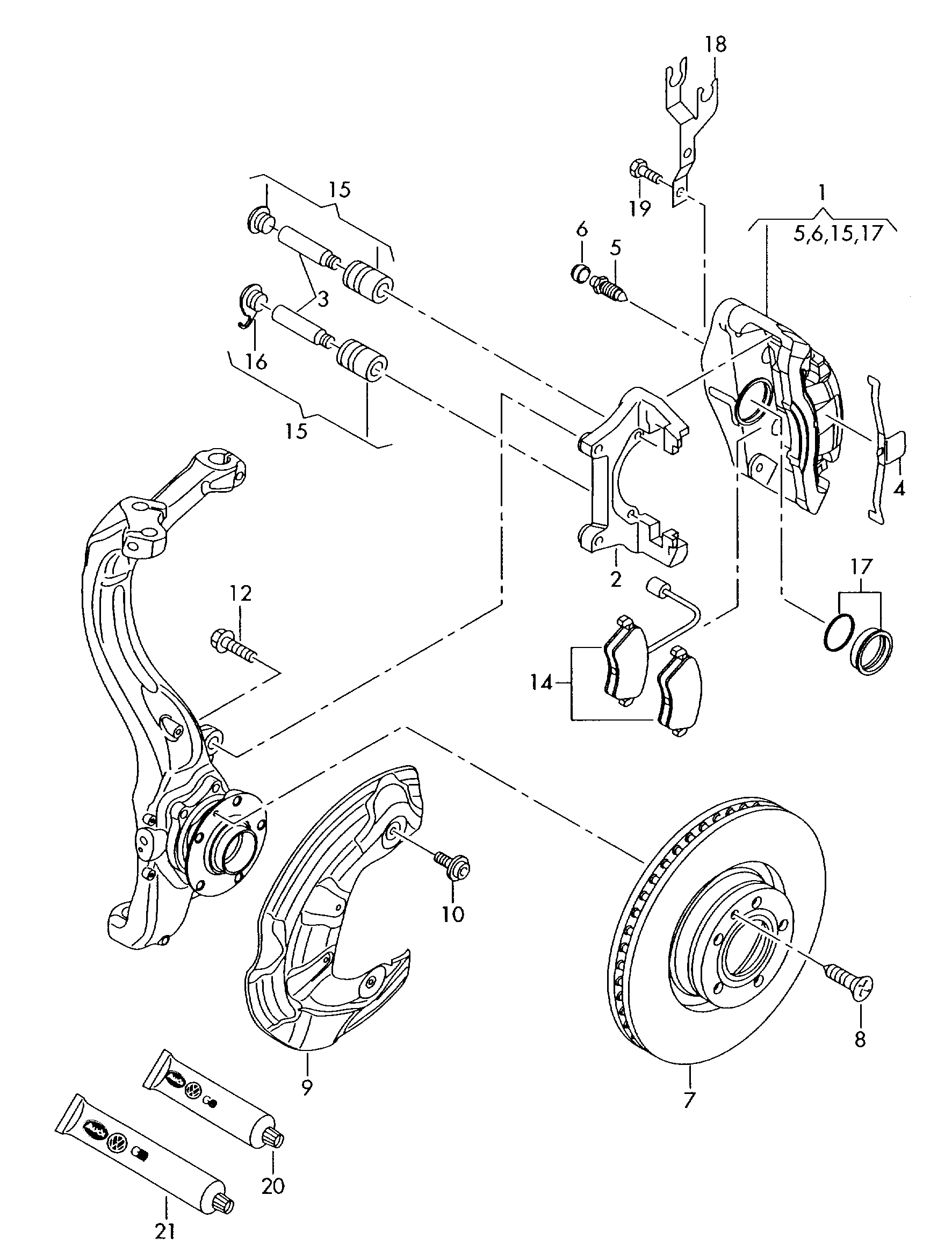 Skoda 4F0615123 - Brake caliper housing inparts.fi