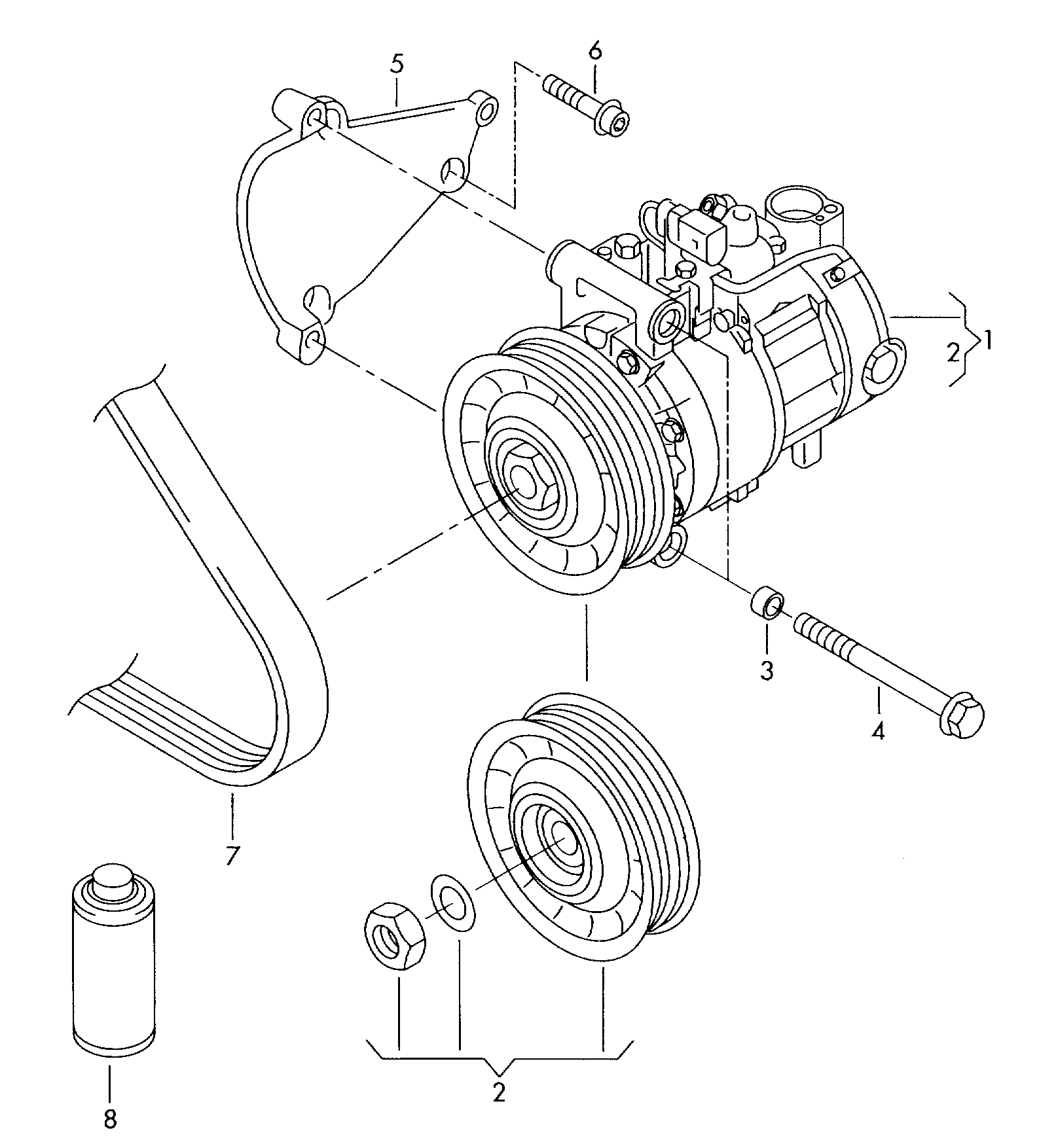 Seat 4F0 260 805 AF - Kompressori, ilmastointilaite inparts.fi