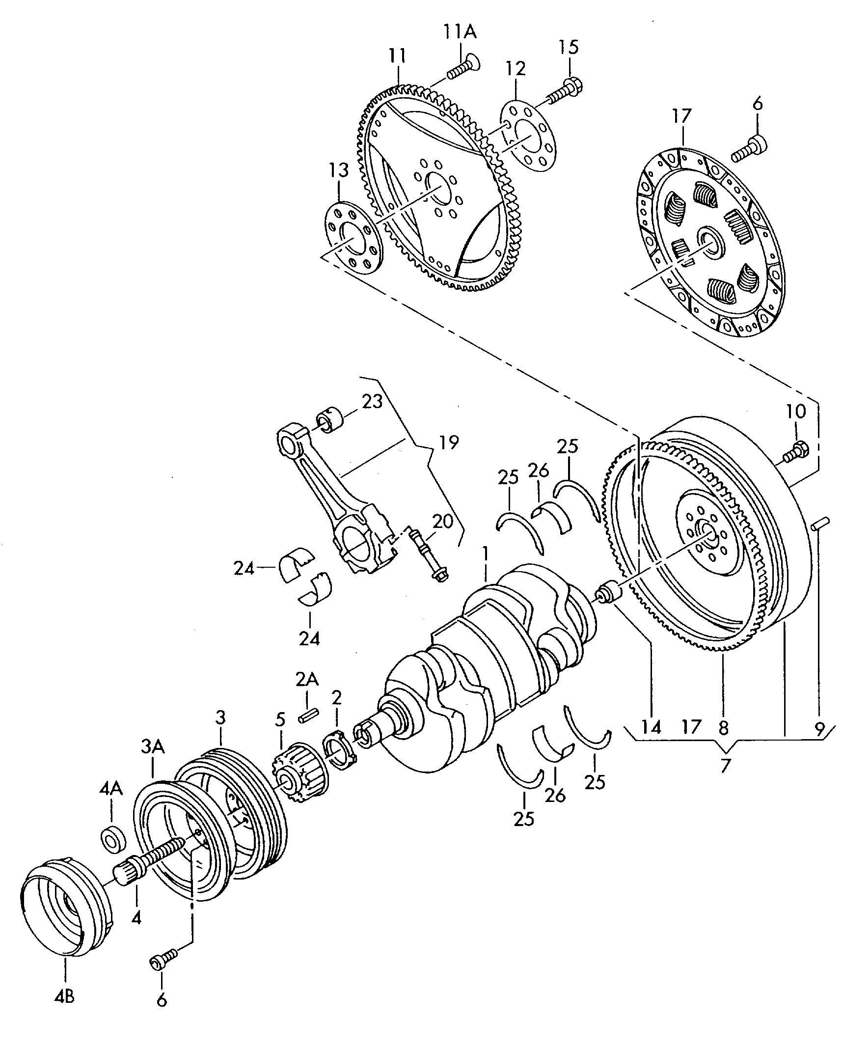 VW 06E 105 251 C - Hihnapyörä, kampiakseli inparts.fi