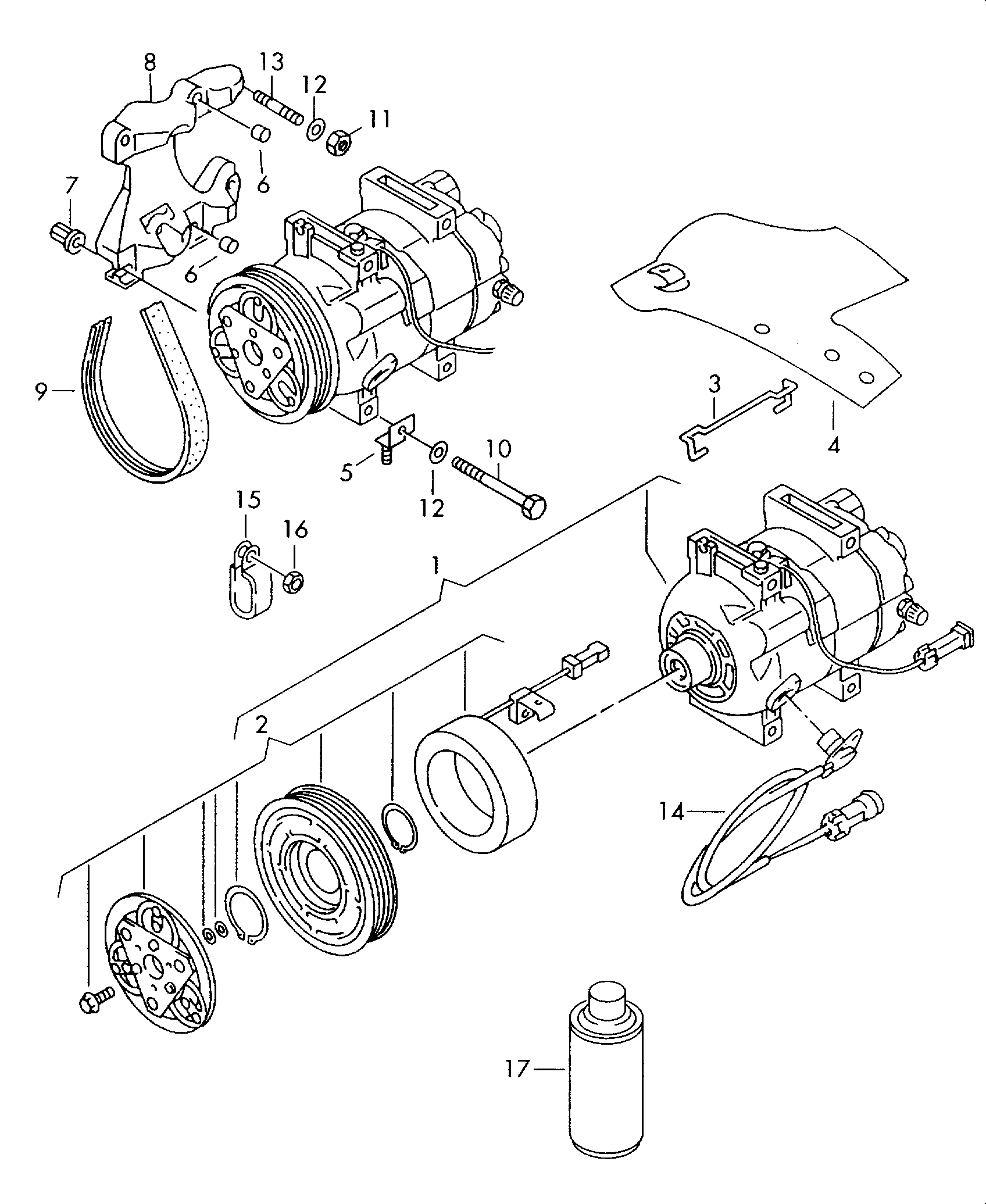 Seat 4B0 260 805 B - Kompressori, ilmastointilaite inparts.fi