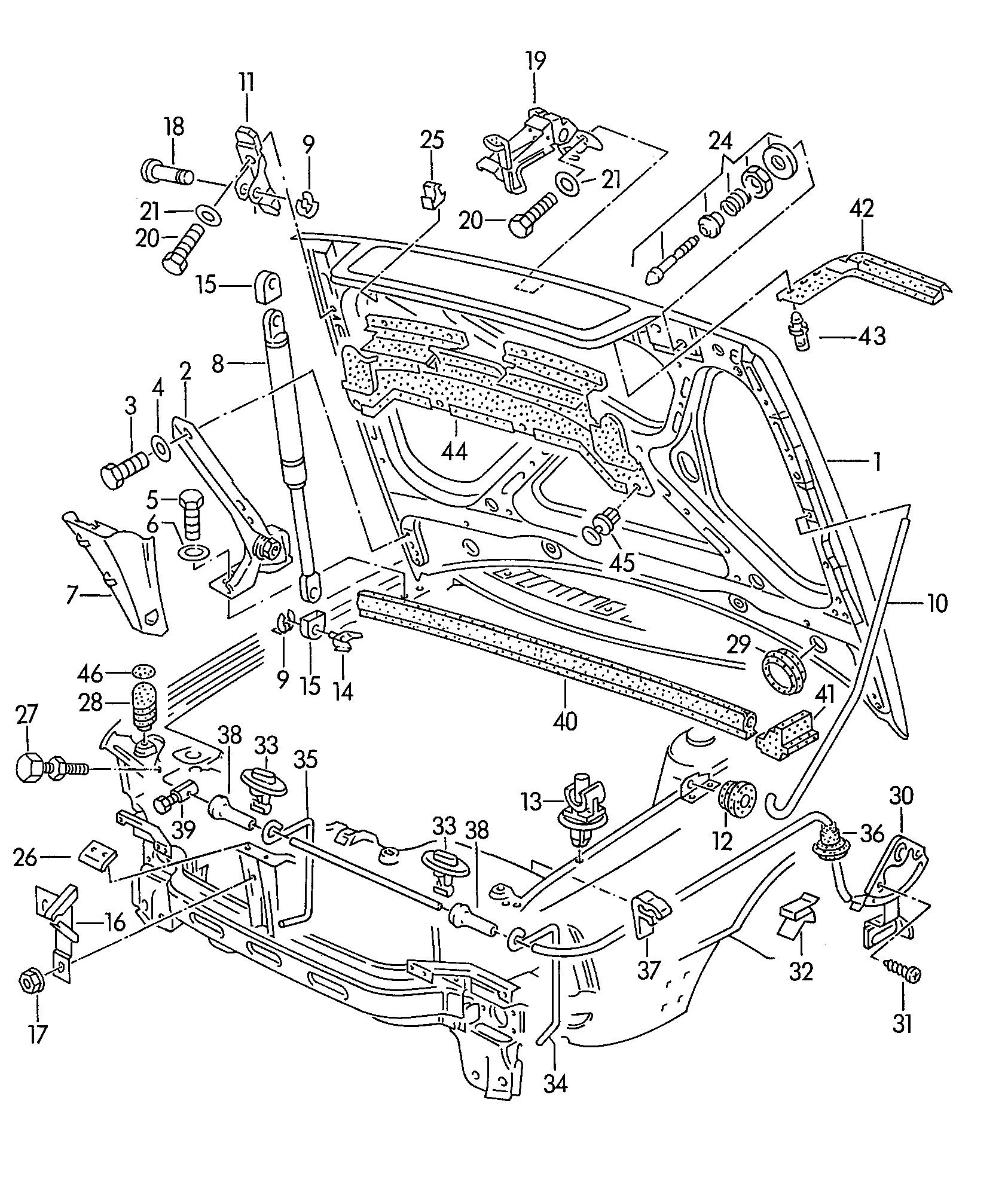 VAG 8A0 823 360A - Kaasujousi, konepelti inparts.fi