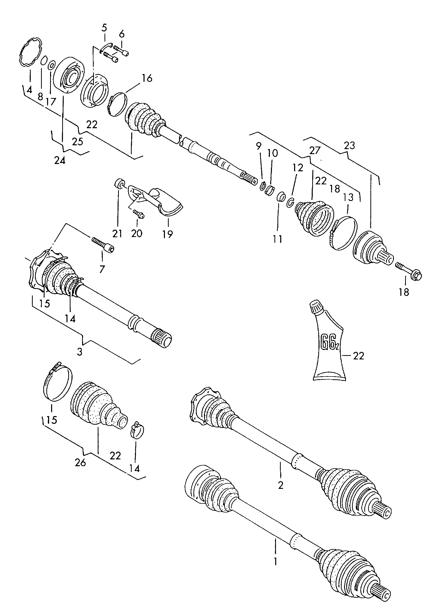 VW 893 498 203 A - Paljekumi, vetoakseli inparts.fi