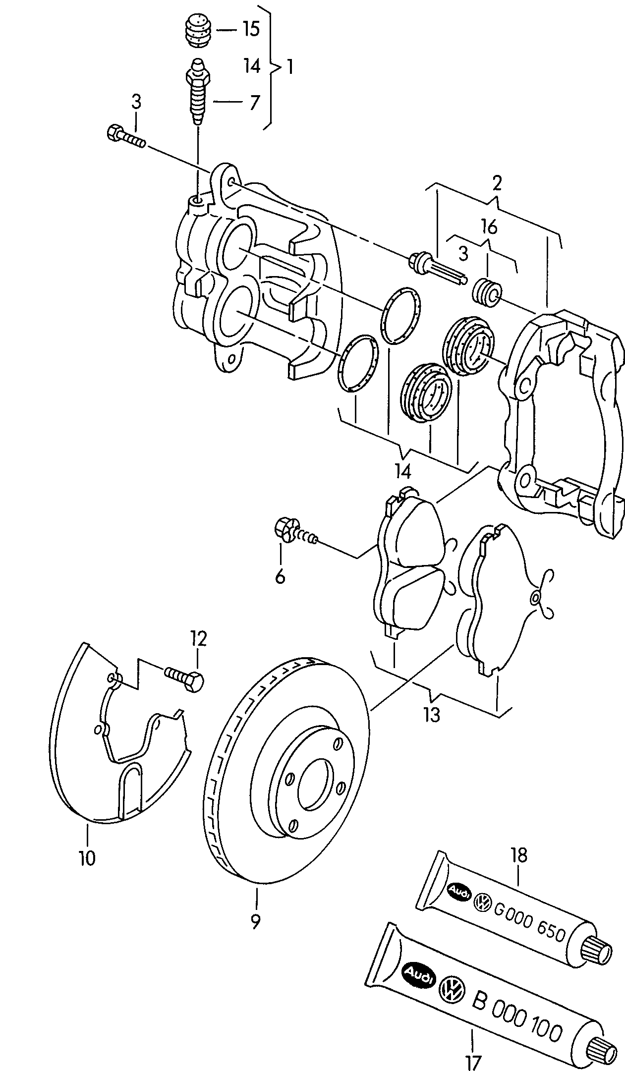 VW 895 698 151 B - Jarrupala, levyjarru inparts.fi