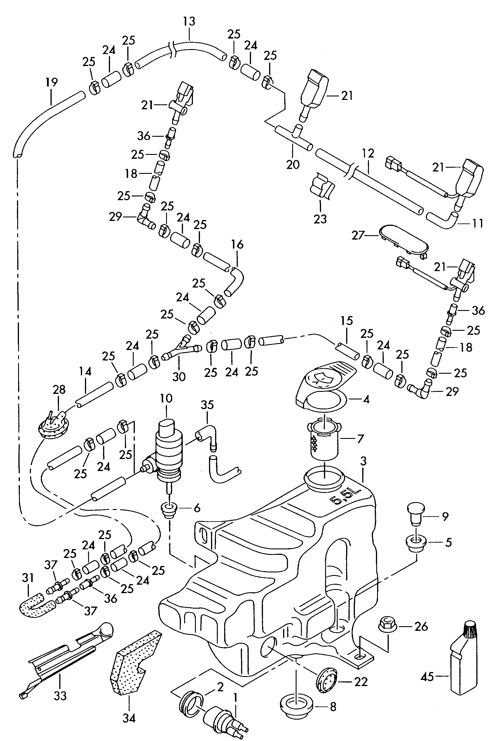 VAG 8E0955465A - Pesunestesäiliö, lasinpesu inparts.fi