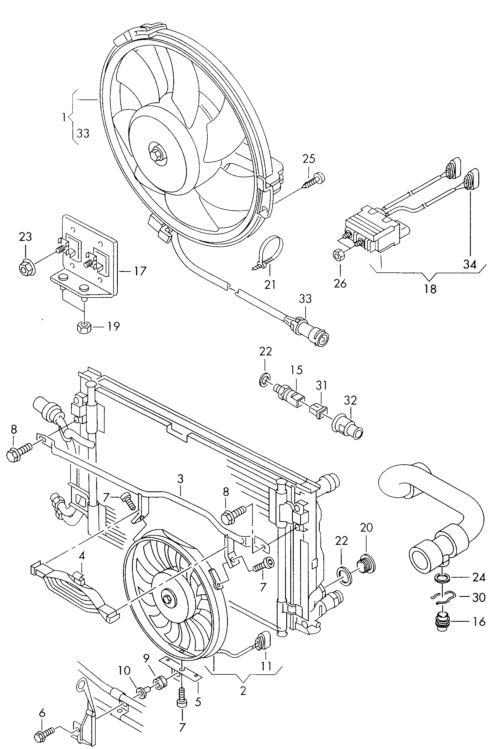 Skoda 8D0 959 455C - Tuuletin, moottorin jäähdytys inparts.fi