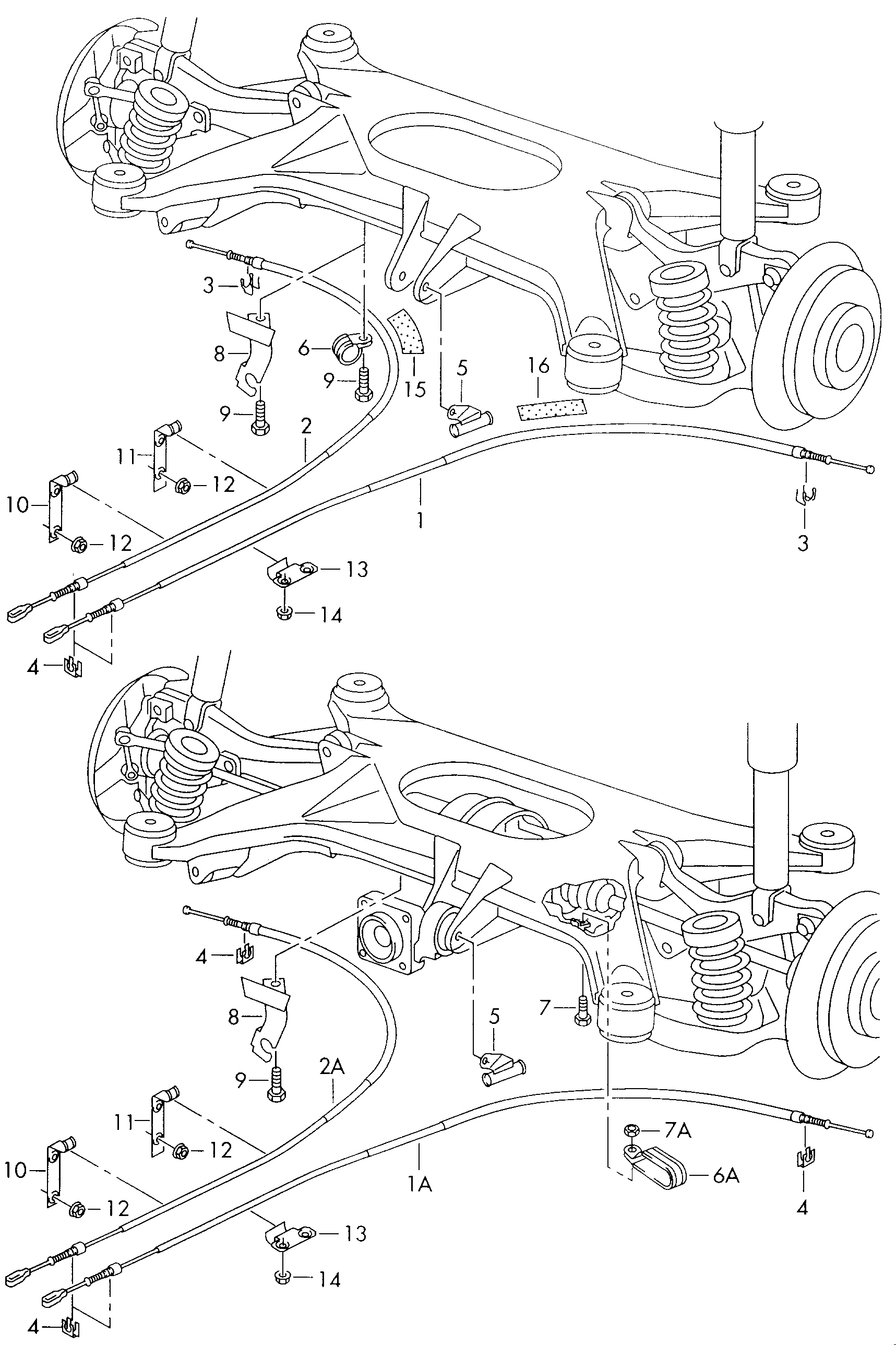 VW 4D0609722G - Vaijeri, seisontajarru inparts.fi