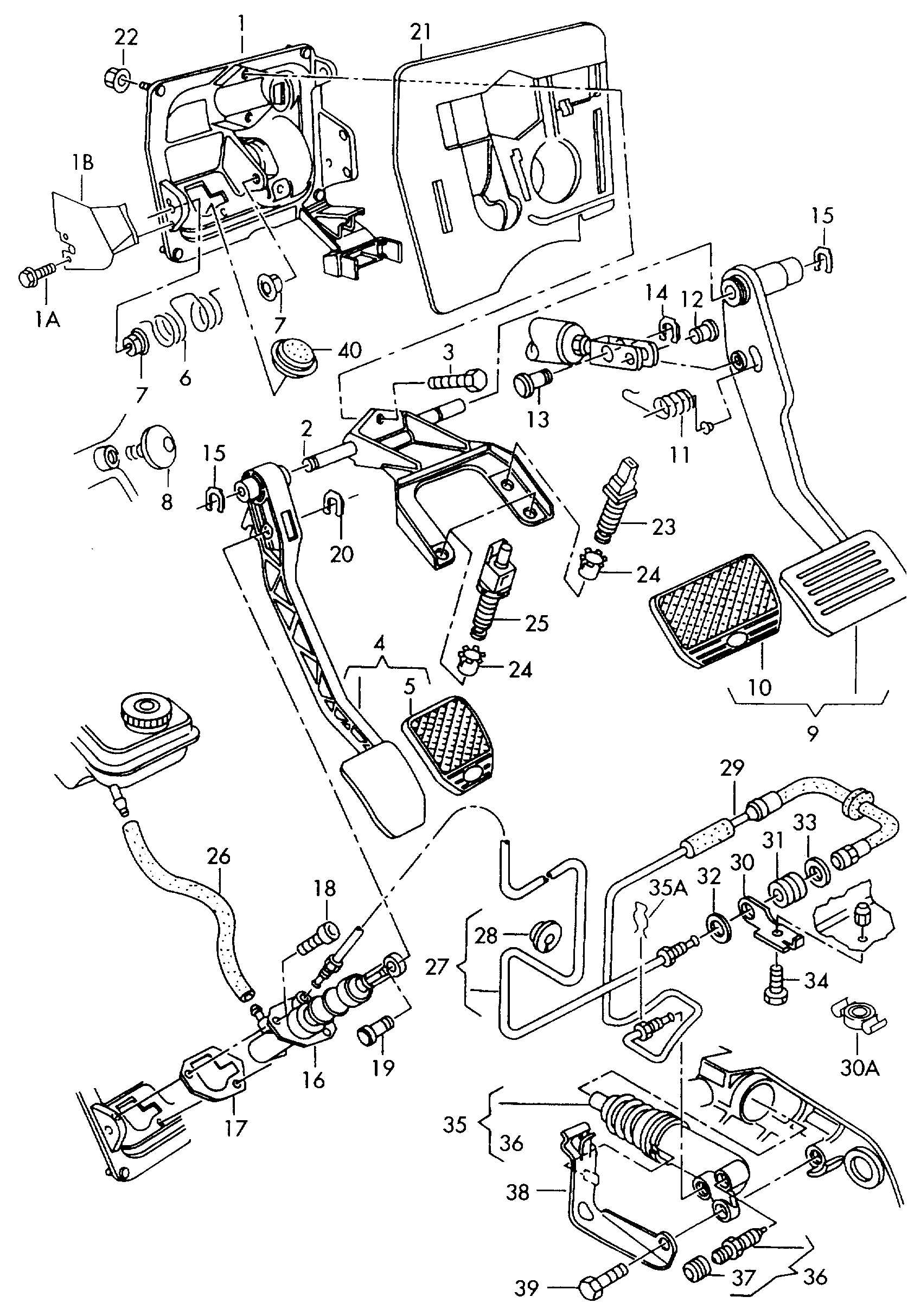 VW 4D1721173A - Poljinpäällyste, kytkinpoljin inparts.fi