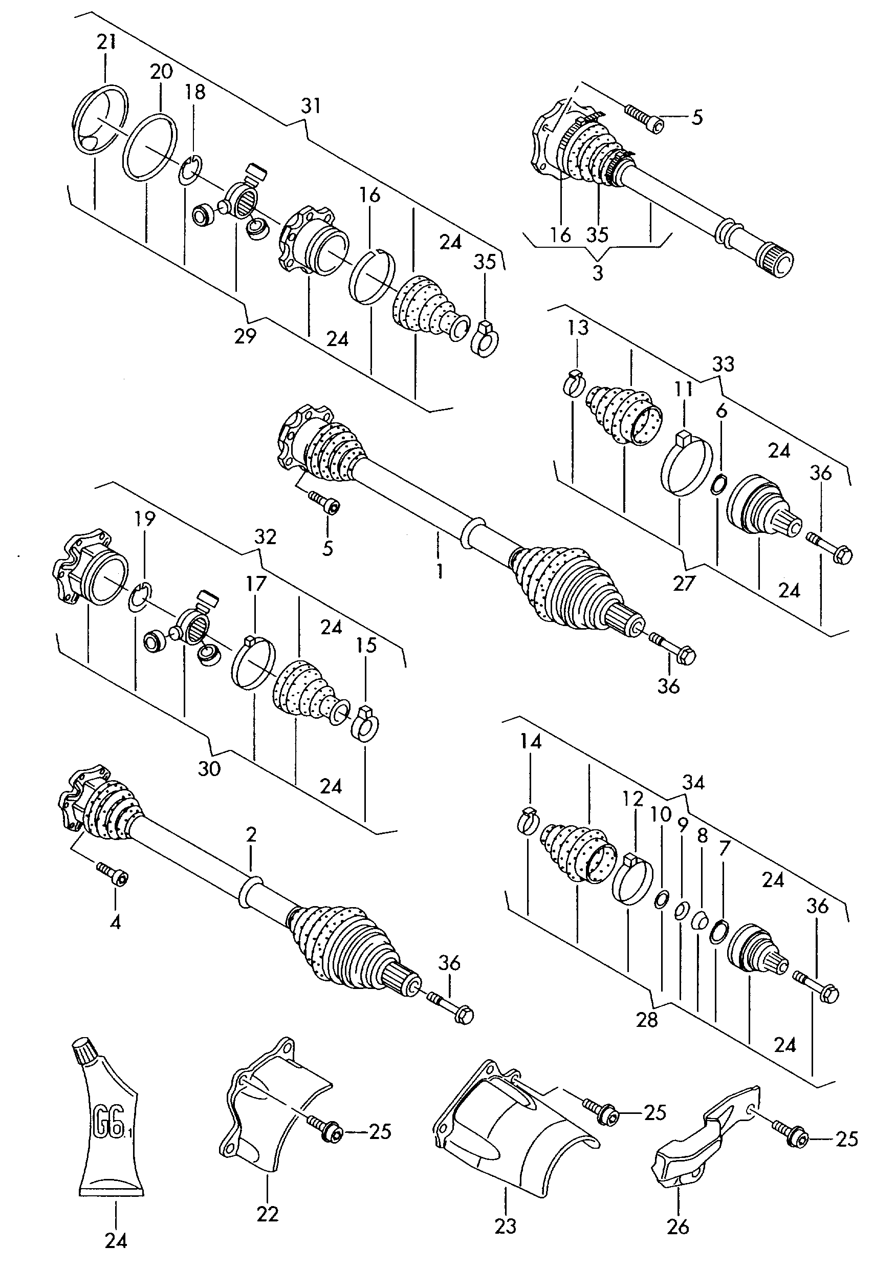 VAG 4D0 498 099 - Nivelsarja, vetoakseli inparts.fi