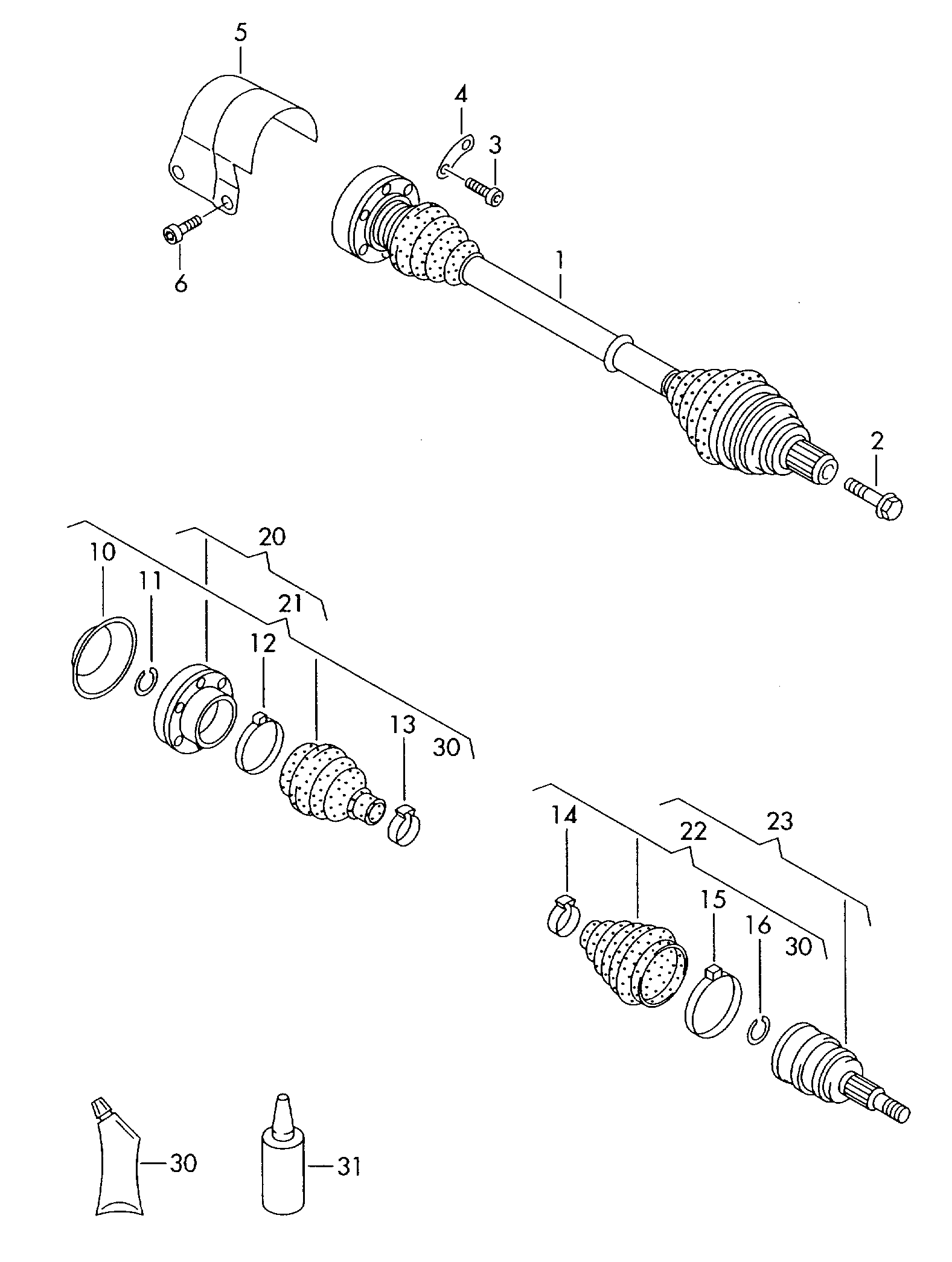 VAG 5N0498203 - Paljekumi, vetoakseli inparts.fi